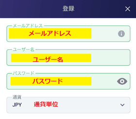 ビットスターズの登録方法の画像