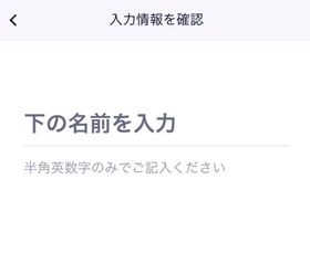 カジノフライデーの名前入力画面
