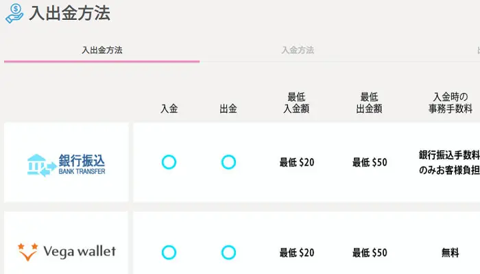 プレイワールドカジノの入出金方法