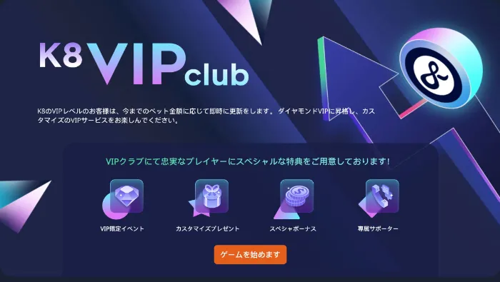 K8カジノのVIPプログラム